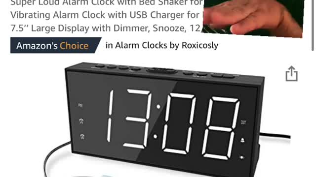 Super Loud Alarm Clock with Bed Shaker for Heavy Sleeper, Dual Vibrating