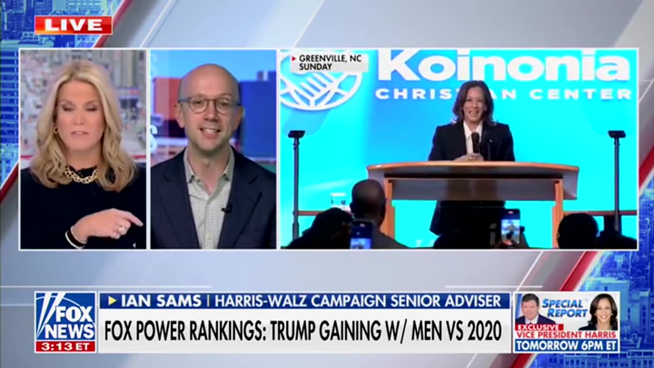 MacCallum Confronts Harris Campaign Spox On Harris' Lagging Support With Men