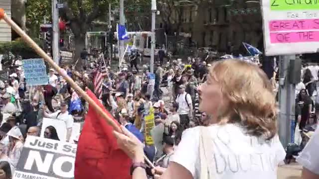 Melbourne Australia Protest down Spring Street Chanting Sack Dan Andrews