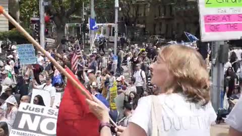 Melbourne Australia Protest down Spring Street Chanting Sack Dan Andrews