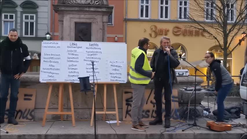 2G und 3G stoppen - Jena, Markt, 20 11 2021 - Versammlungsende / Gegendemo "Nazis-Raus-Rufe"