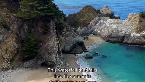 This waterfall that falls into the ocean is.