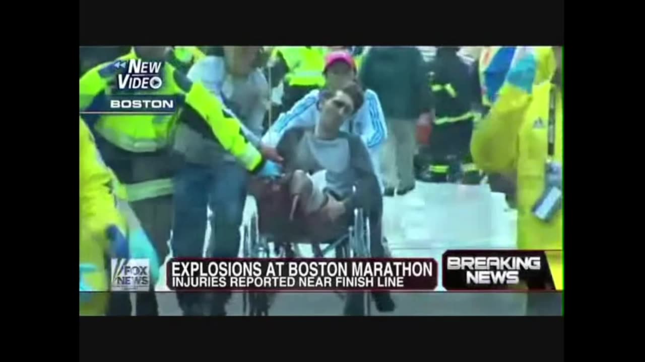 'BOSTON BOMB FAKE PROSTHETIC FALLS OFF?? - NEW FOOTAGE' - 2013