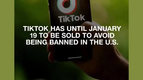 tiktok has few days before banned on January 19 2025 to sales it to united state 12/8/24