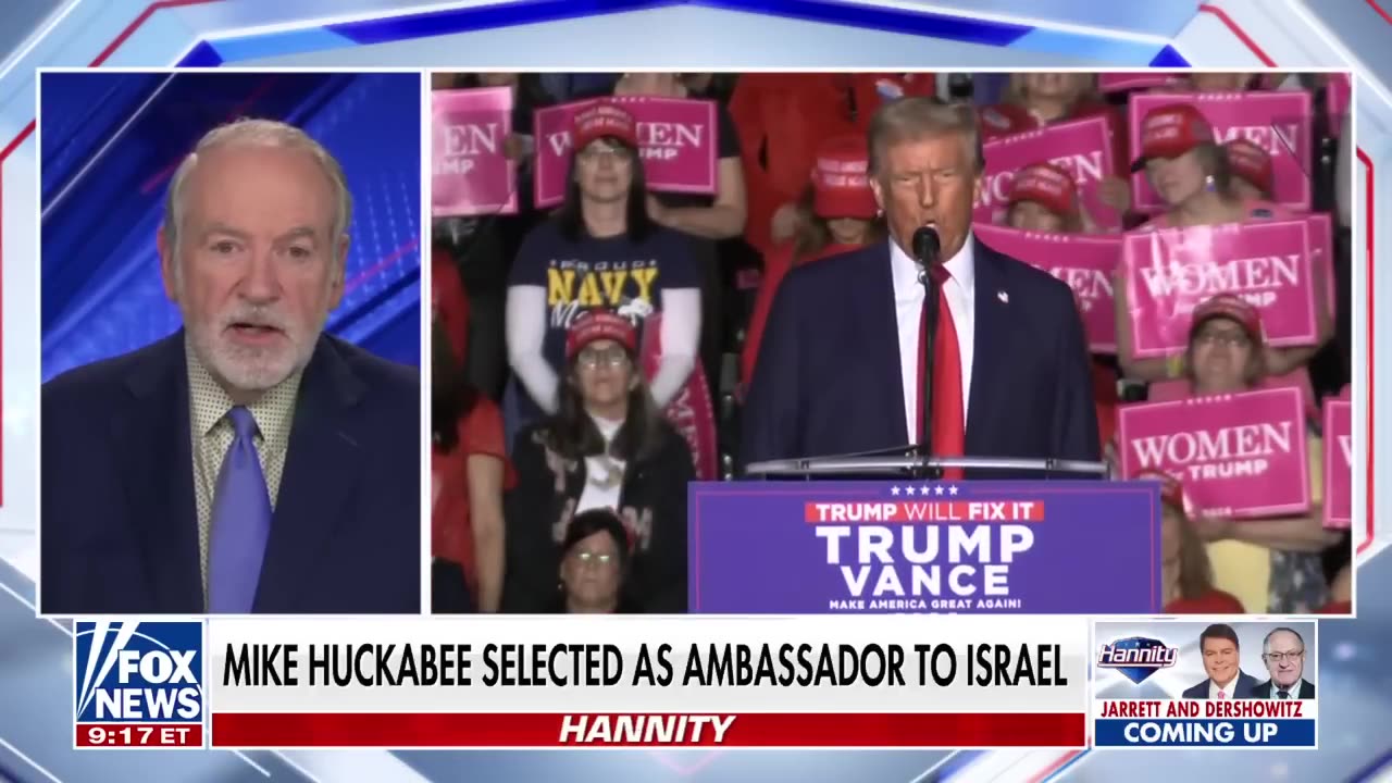 Mike Huckabee addresses role as US ambassador to Israel 'A new sheriff is in town'.