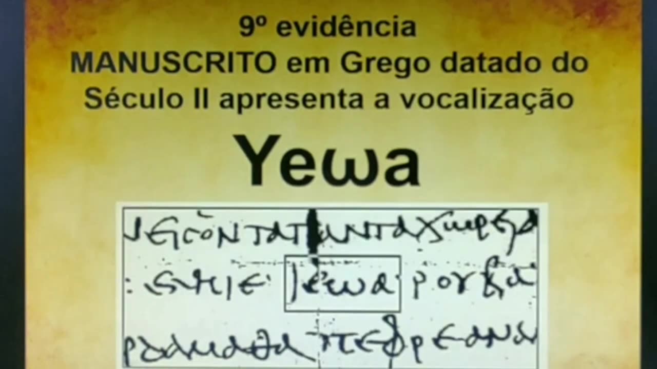 9° EVIDÊNCIA - O NOME DE DEUS EM TEXTOS GREGOS ANTIGOS ( PAPIRO CXXI )
