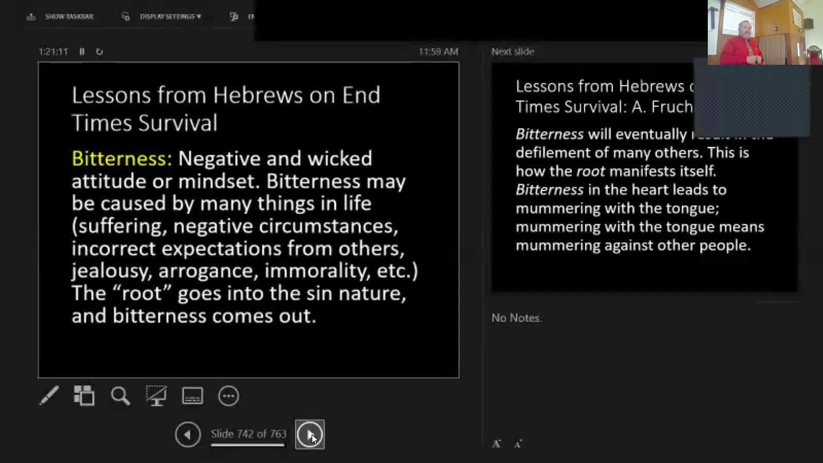 Sunday September 26,2021 1st Class - Revelation: Israel's Spiritual Blessings in the Kingdom Joel 2:25-32 2nd Class - End Times Survival: 16 & 17 of 21 Lessons from Hebrews 12:1-17