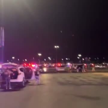A large police and medical presence at Six Flags Great America in Gurnee, Illinois.