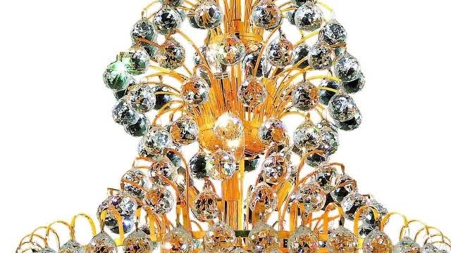 Elegant Furniture Sirius 14 Light Gold Chandelier Clear Swarovski Elements Crystal