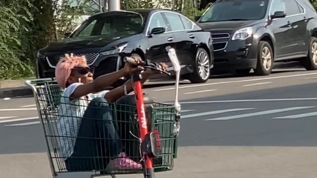 Casual Saturday in Detroit for Scooter Cart Rider