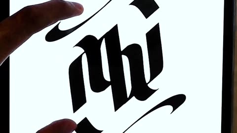 calligraphy art, making calligraphic ambigrams of the name ABI