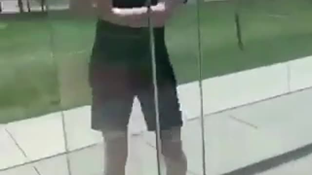 Boy can't get out of glass laberynth