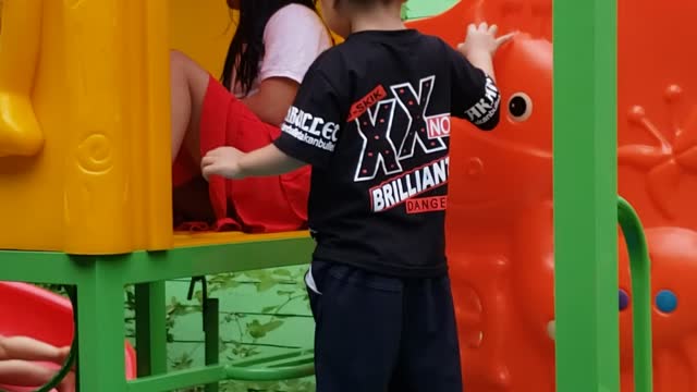 Tony climbed the slide