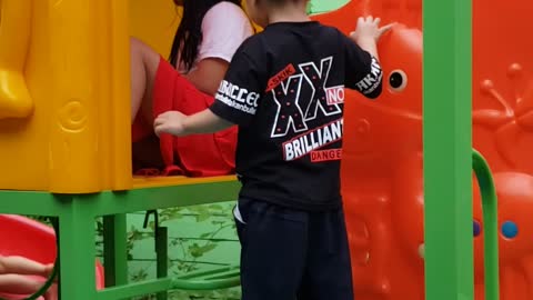 Tony climbed the slide