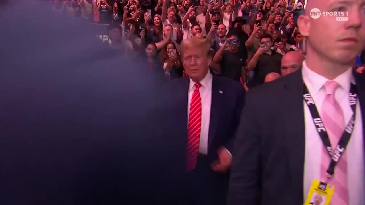 President Trump enters the building for #UFC299