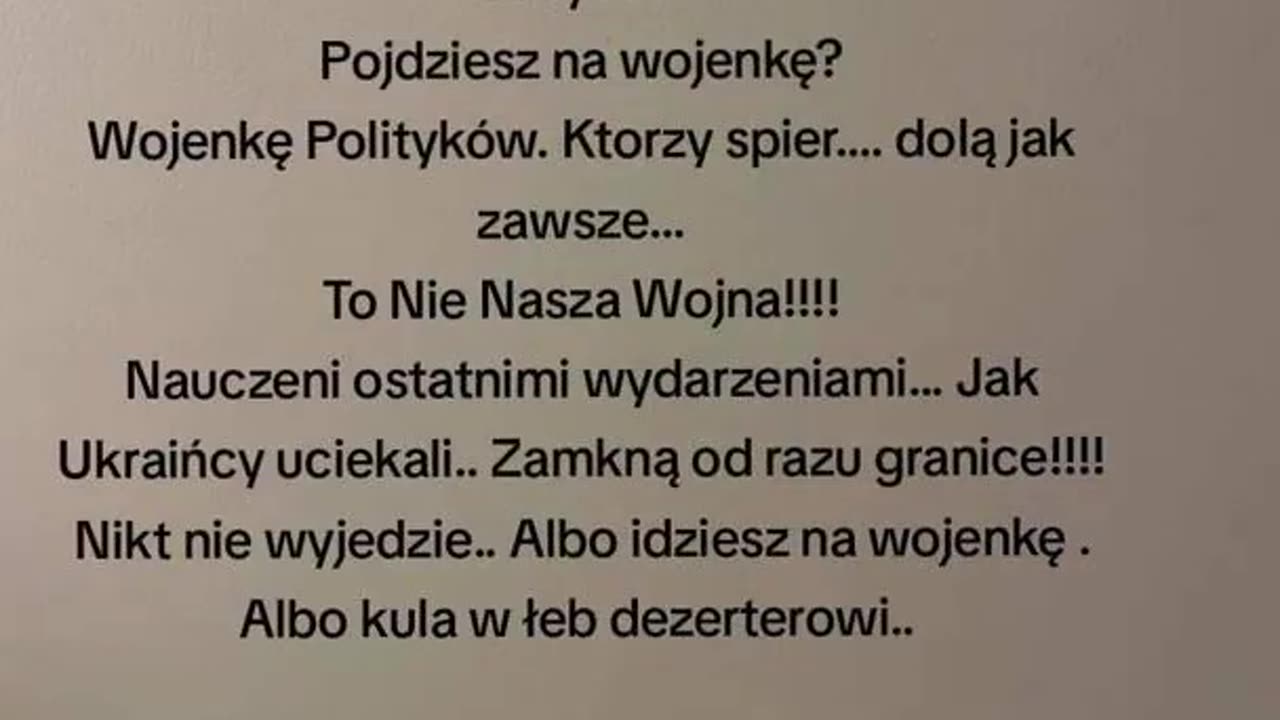 NIGDY WIĘCEJ WOJNY!!!