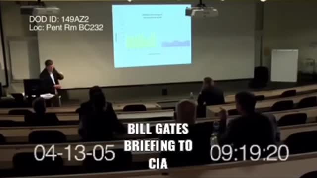 Bill Gates briefing the CIA on virus plan.