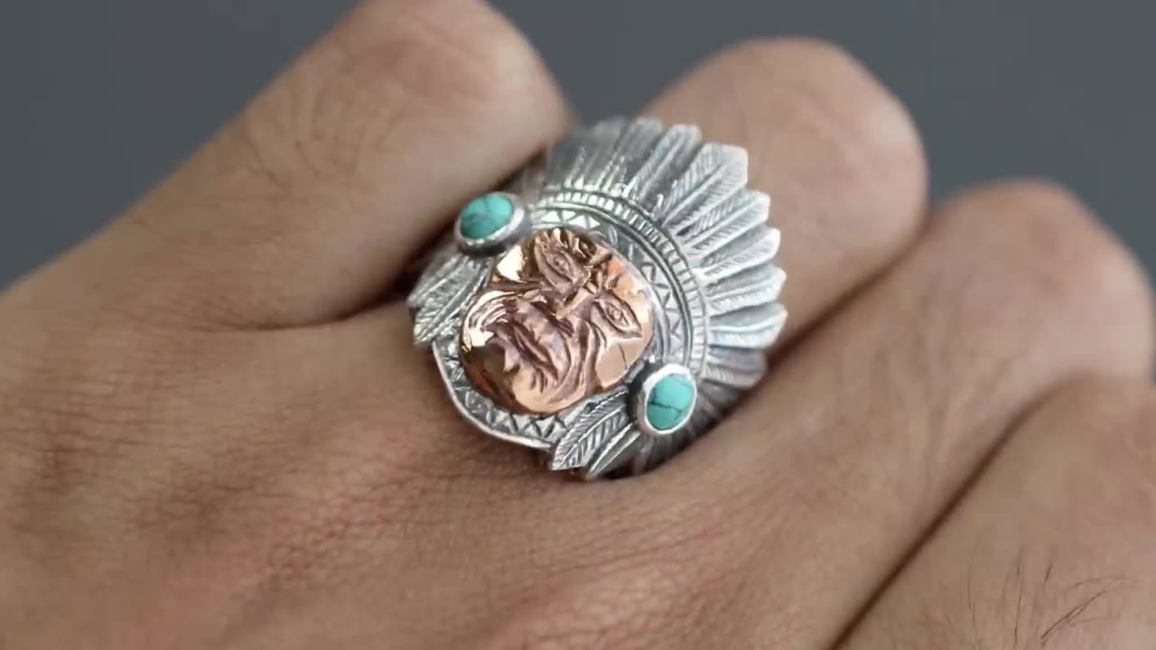 How to make silver ring with an Indian Apache design - making silver and copper jewelry