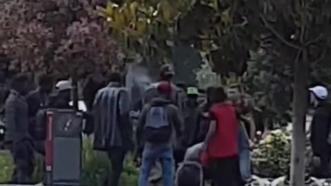 Milan ITALY , Migrants FIGHTING eachother