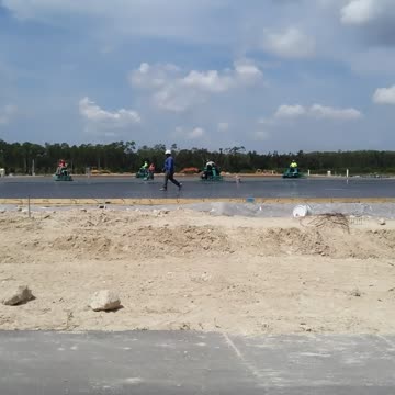 Finishing a large concrete pad