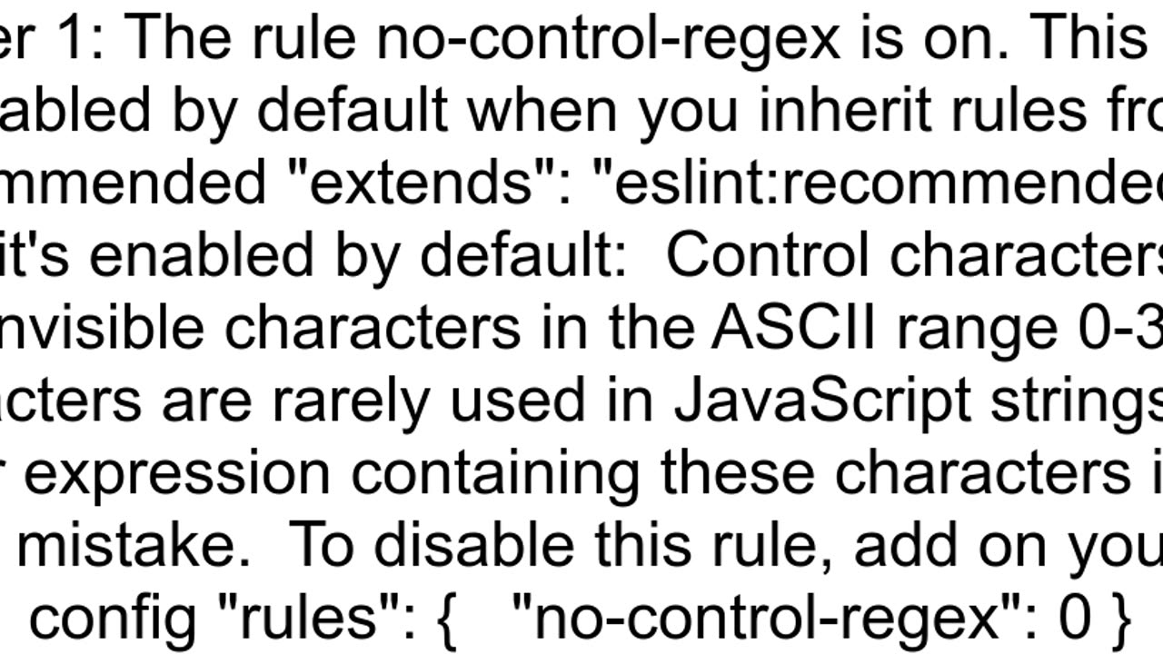 Javascript Unexpected control characters in regular expression