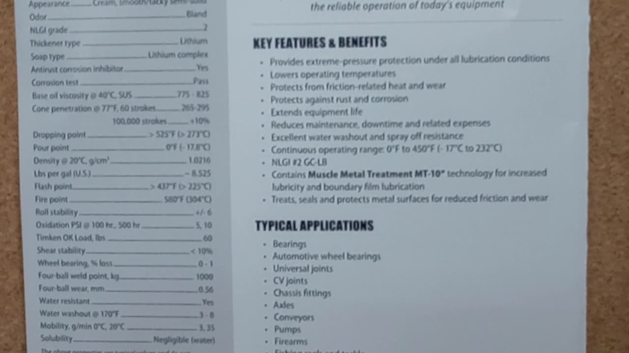 Power-Lift Grease PL-10™ Features and Benefits