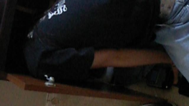 Head stuck in desk