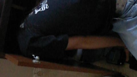 Head stuck in desk