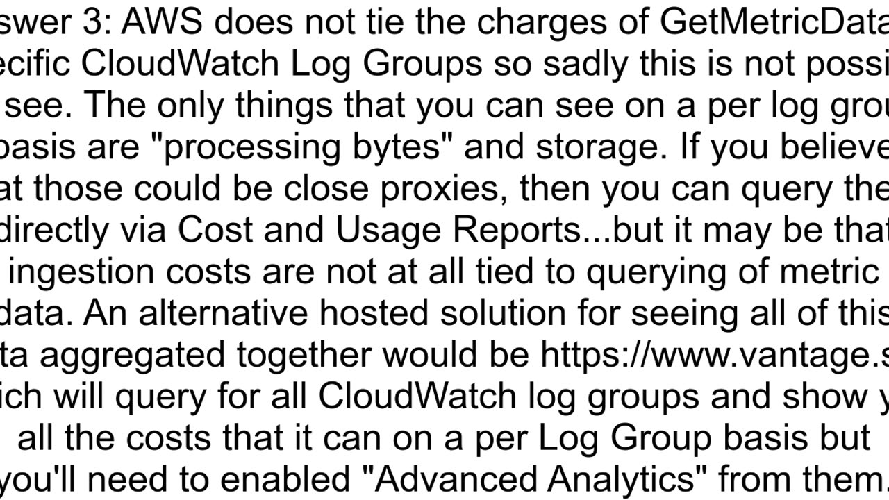How to find out CloudWatch GetMetricData cost is for which log group