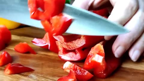 Cut The Sweet Peppers Into Chunks