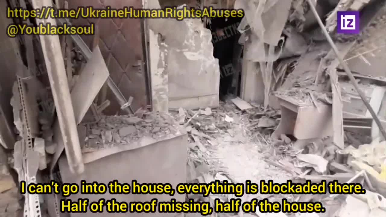 Child was watching TV when a Ukrainian BM-21Grad rocket hit the house