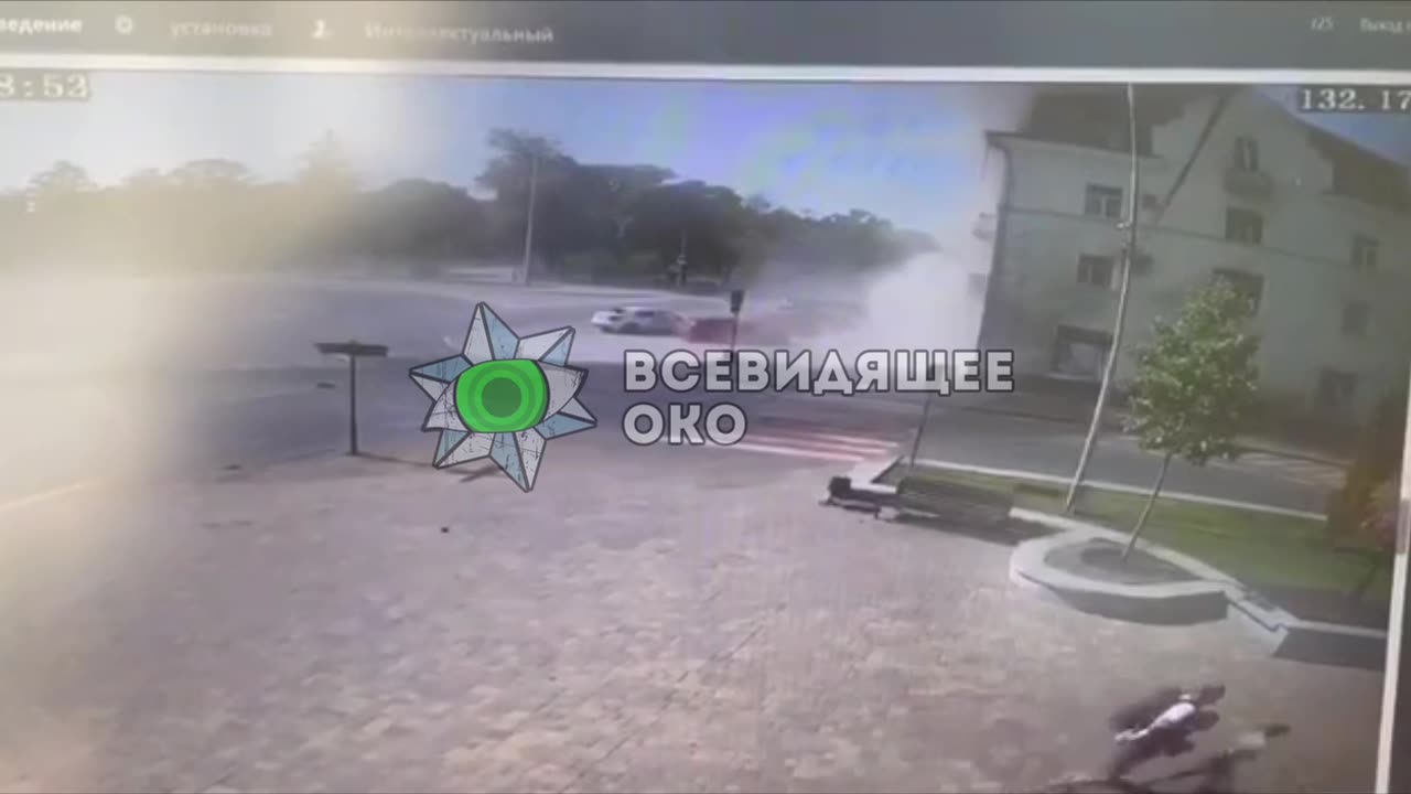 Video of a missile attack on the exhibition of drones in the Chernihiv