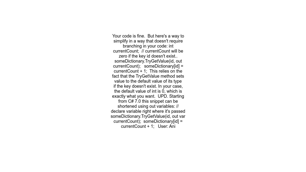 Incrementing a numerical value in a dictionary