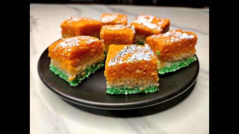 Classic Indian Dish: तिरंगा नारियल बर्फी Tri-color Coconut Barfi (Watch & Prepare)