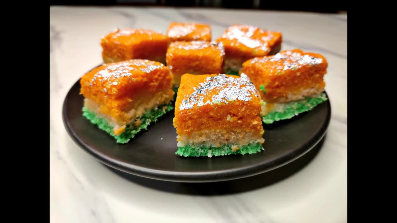 Classic Indian Dish: तिरंगा नारियल बर्फी Tri-color Coconut Barfi (Watch & Prepare)