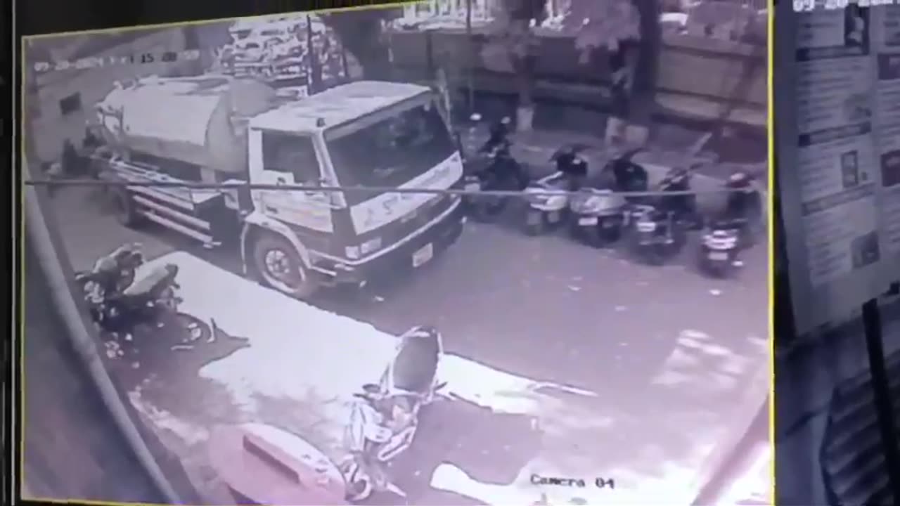 A narrow escape for truck driver