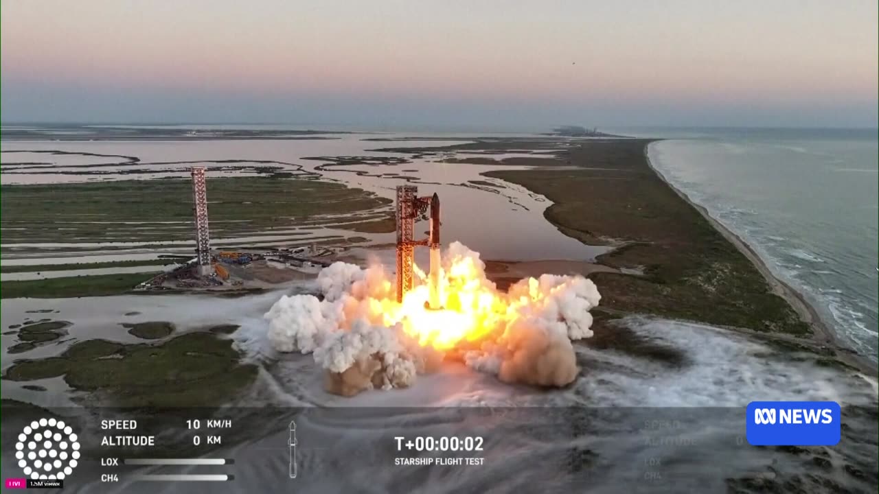 SpaceX performs world’s first catch-landing of rocket booster with ’chopsticks’ | ABC News