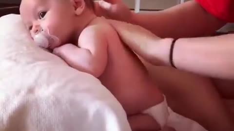 Cutex baby recieved a Beutiful massage .