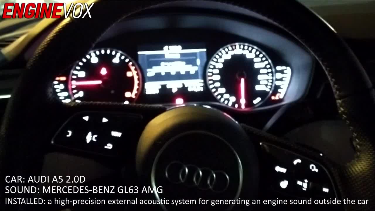Individual ENGINEVOX active sound system is installed on Audi A5 2.0 TDI / Mercedes AMG sound / rev