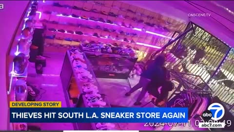 Thieves target South LA sneaker store - again