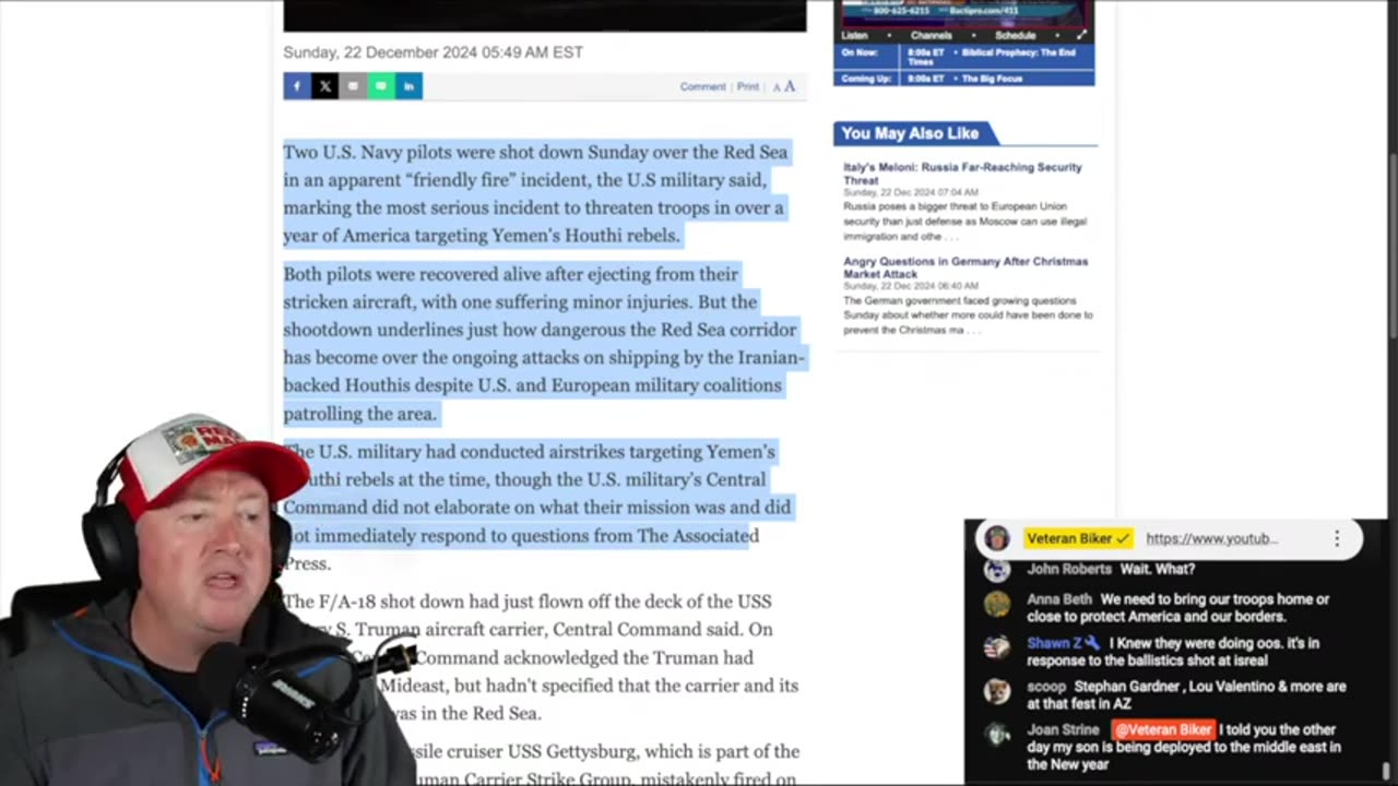 Veteran Biker-US Navy loses plane over Red Sea in Friendly Fire Incident