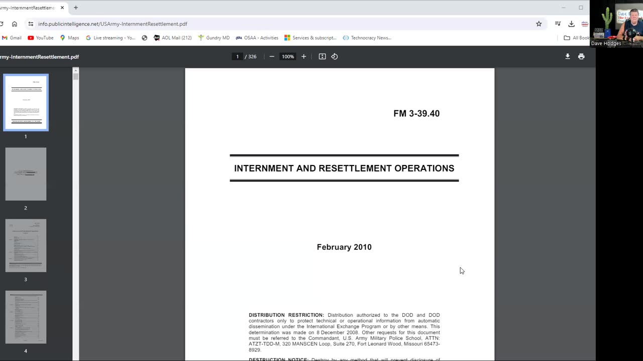 ORIGINAL ARMY DOCUMENT THAT VERIFIES THE CLEAR & PRESENT DANGER OF FEMA CAMPS