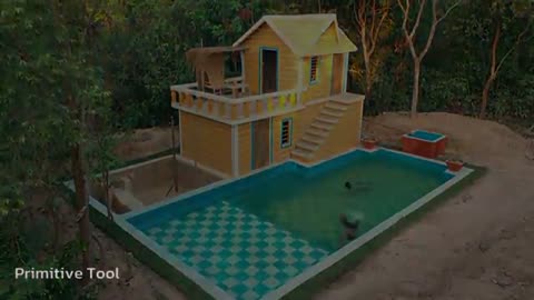 120 Days Building Underground two-story House with Gym room & Swimming Pool