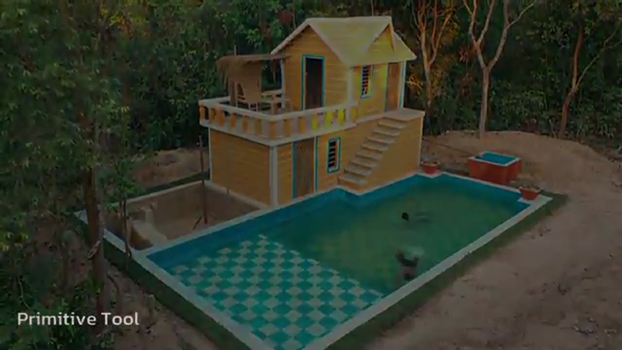 120 Days Building Underground two-story House with Gym room & Swimming Pool