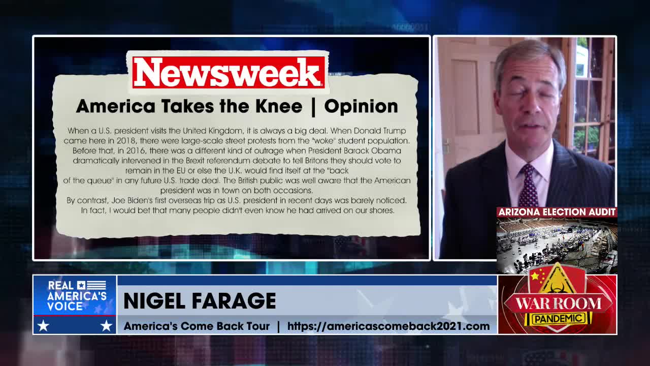 Nigel Farage: Biden Took The Knee And Let Down The American Taxpayer