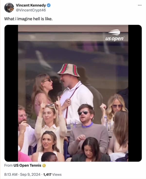 What I imagine Hell is like: Taylor Swift sings to Chiefs TE Travis Kelce