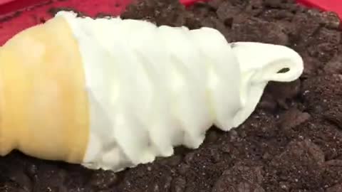 Ice Cream Cone covered in Oreos