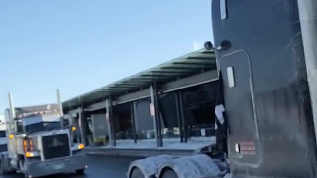 Trucker Freedom Convoy visits the Ottawa Airport