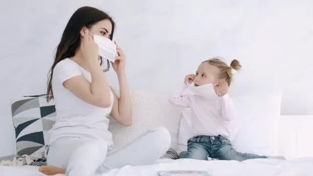 Mother and child baby corona virus safety