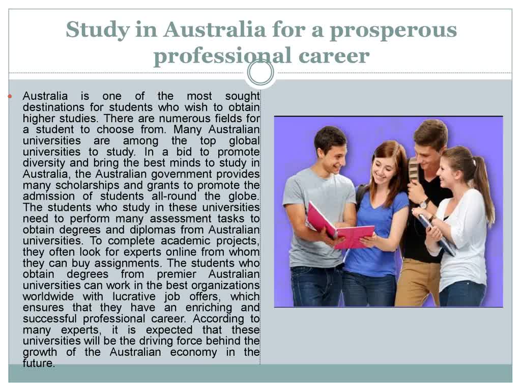 Study in Australia for a prosperous professional career